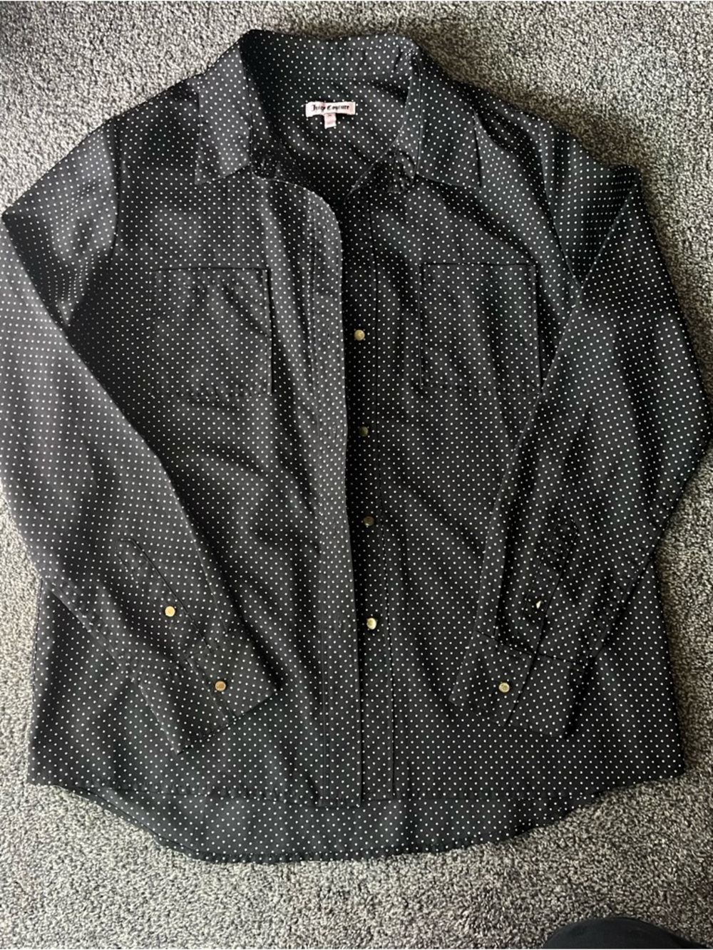 Juicy Couture Black Polka Dot Button Shirt
